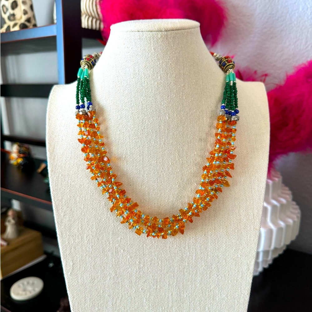 Artisan Nepal Multi-strand Beaded Necklace - Picture 8 of 8